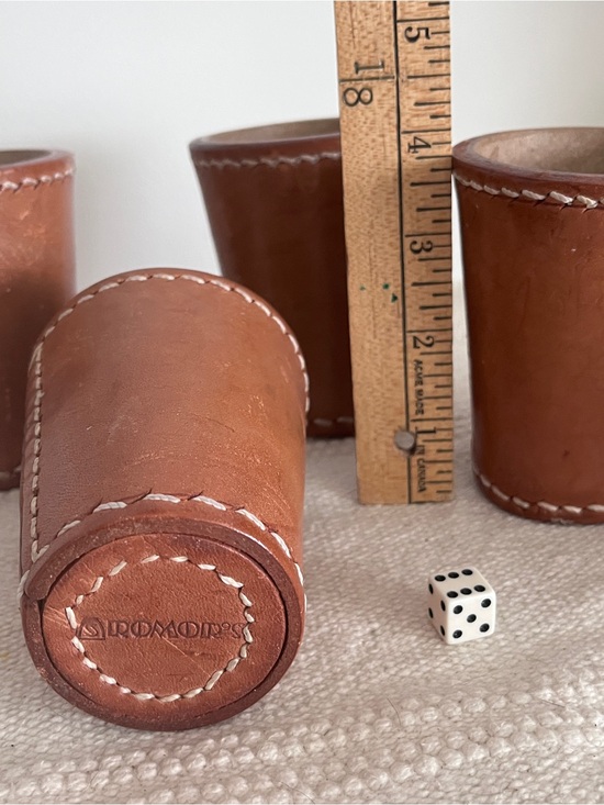 S. Romer’s Other - Romor’s Chilean Saddlery Leather Dice Cups Set of 4